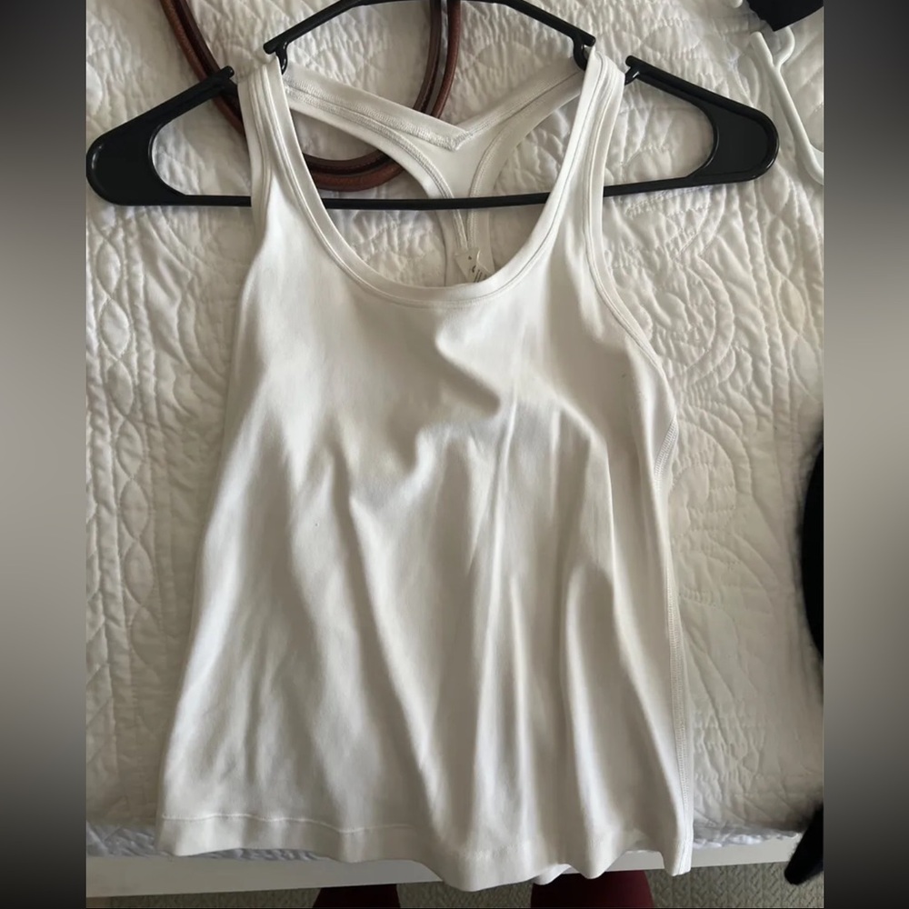 Lululemon Athletica Cool RackerBack Nulu White Tank Top